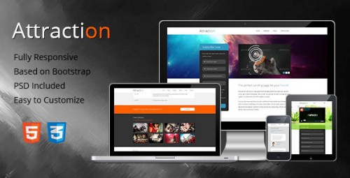 Attraction - Responsive Landing Page FULL
