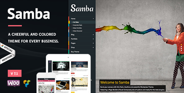 Samba v7.0 - Colored WordPress Theme