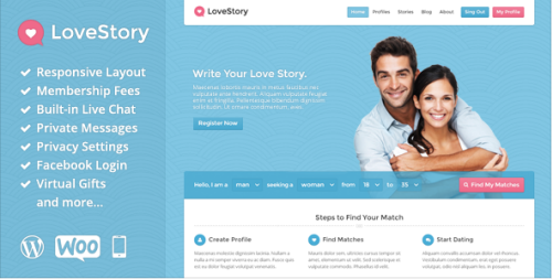 LoveStory v1.7 - Dating WordPress Theme