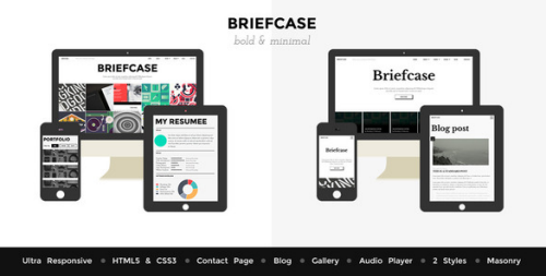 Briefcase HTML. Bold & Flat Portfolio 4 Designers