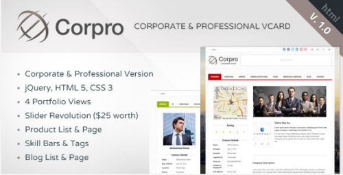 Corpro - Corporate & Professional vCard Template