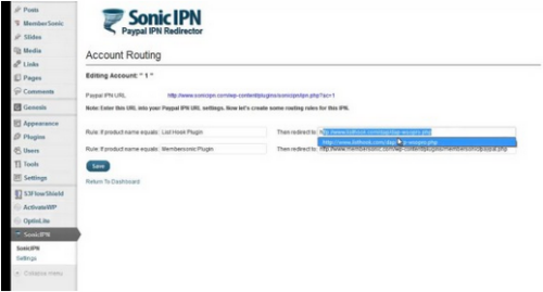 Sonic IPN v1.2 - Paypal IPN Redirector WordPress Plugin