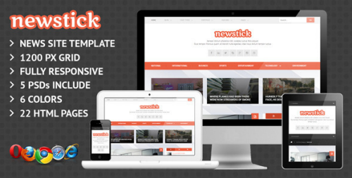 Newstick Responsive News & Magazine Template