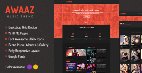 Awaaz Music - Responsive HTML5 Template