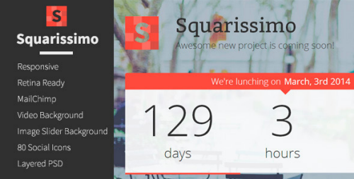 Squarissimo - Responsive Coming Soon Template