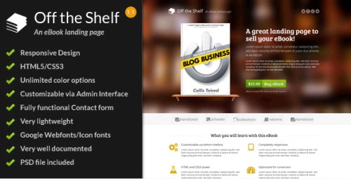 Off the Shelf v.1.1.2 - Responsive E-Book Landing Page