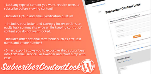 Subscriber Content Lock for WordPress v1.0