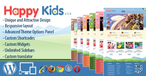 Happy Kids v1.5 - Children Theme for WordPress v3.x (Latest and Retail)