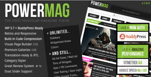 PowerMag v1.5.0 - The Most Muscular Magazine/Reviews Theme for Wordpress v3.x