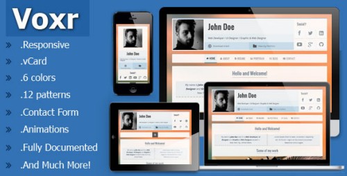 Voxr - Responsive vCard Personal Template