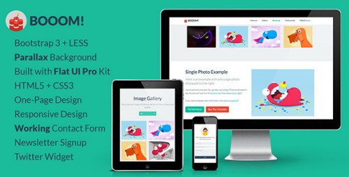 Booom! - One-Page Flat UI Pro Bootstrap 3 Template