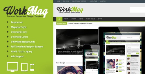 Workmag - Responsive Multipurpose Blogger Template
