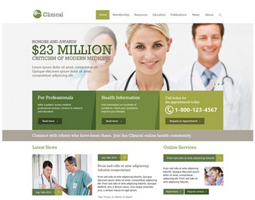 Clinical - Medical & Health Responsive Template for Joomla 2.5