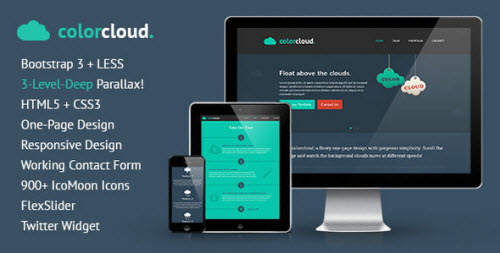 ColorCloud - One-Page Design, 3-Layer Parallax