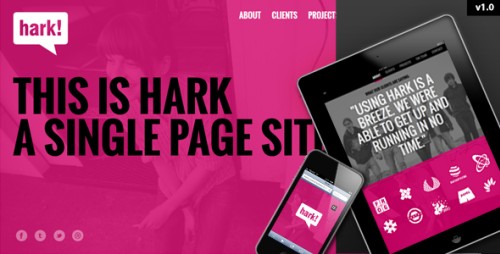 Hark - Responsive One Page Template