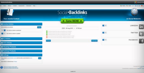 Social Backlinks 1.1.1 for Joomla 2.5