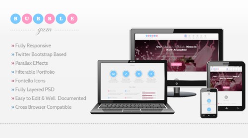 Bubblegum - Responsive One Page Bootstrap Template