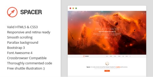 Spacer - Parallax One Page HTML5 Template