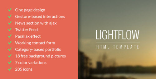 Lightflow - Responsive One Page Parallax Template