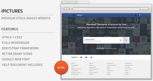 iPictures HTML Responsive Stock Image Website