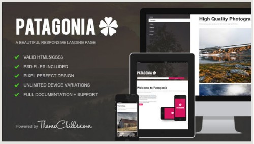 Patagonia Responsive Landing Page
