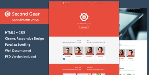 SecondGear - One Page Responsive Site Template