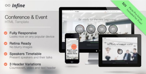 Infine - One Page Conference & Event Template