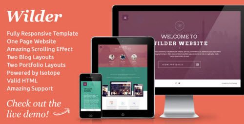 Wilder - Flat One Page Responsive Website Template