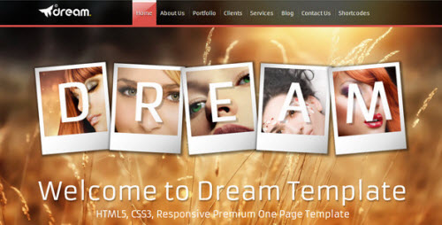Dream Html5 One Page Responsive Template