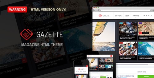 Gazette - Magazine HTML Theme
