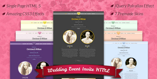 Wedding Event Invite HTML5
