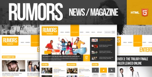 Rumors - News / Magazine Responsive HTML5 Template