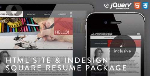 HTML Site - Square Resume Package