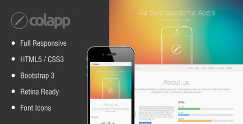 colapp - one page HTML template