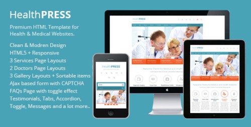 HealthPress - Health and Medical HTML Template