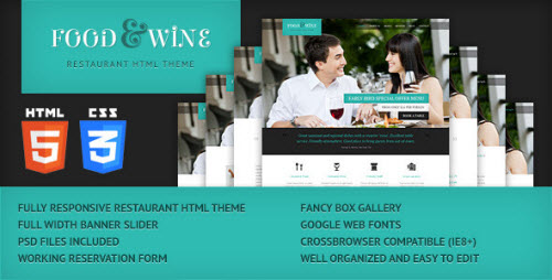 Food & Wine - HTML Responsive Theme