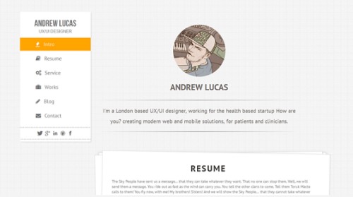 Lucas - Onepage Personal Resume/Portfolio Template