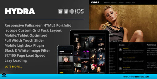Hydra - Fullscreen Portfolio Grid HTML5 Template