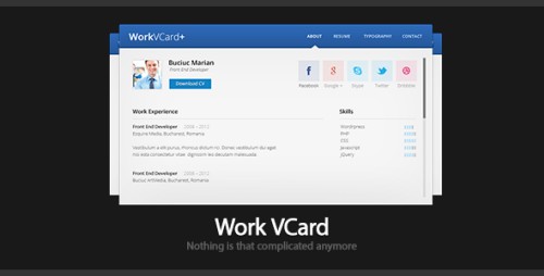 Work - Virtual Business Card Template