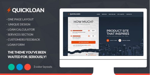 QuickLoan - Responsive HTML One Page Template