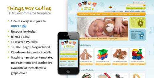 Things for Cuties - E-Commerce Baby Shop Template