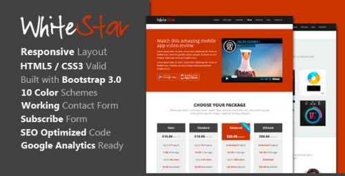 WhiteStar - Responsive HTML5 Landing Page