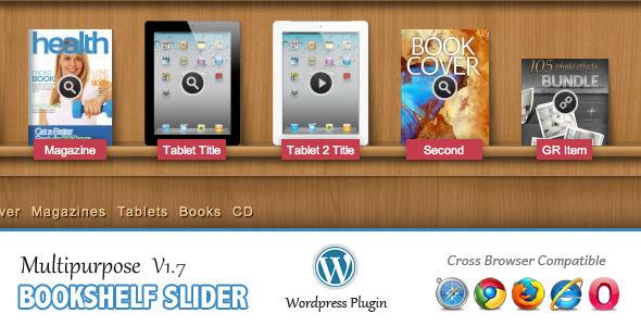 Multipurpose Bookshelf Slider - Wordpress Plugin v1.7