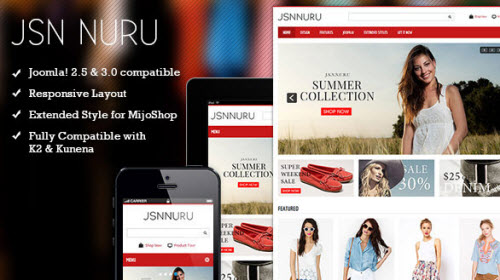 JSN Nuru v2.0.1 - Responsive Joomla E-commerce Template j2.5 - j3x