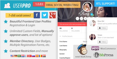 UserPro v1.0.81 - User Profiles with Social Login