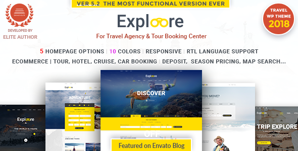 EXPLOORE v5.3 - Tour Booking Travel WordPress Theme