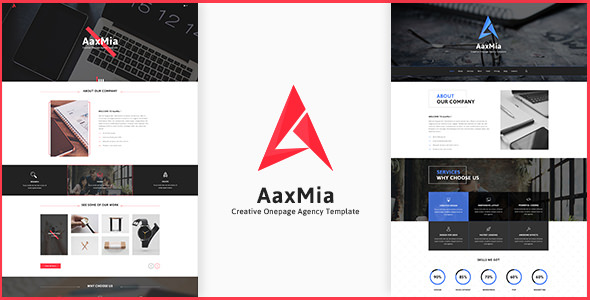 AaxMia - One page Creative Agency and Portfolio Template
