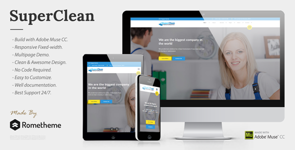 Super Clean v1.0 - Cleaning Services Muse Template