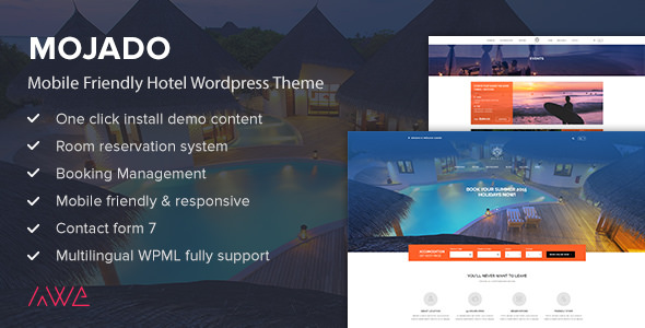 Mojado v3.0.0 - Mobile Friendly Hotel WordPress Theme
