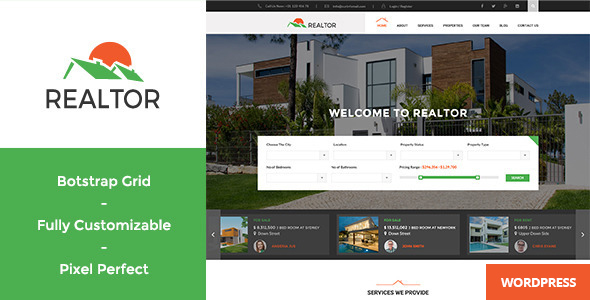 Realtor v1.2.6 - Responsive Real Estate WordPress Theme